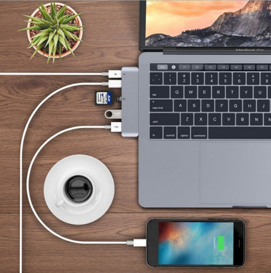 Compatibile con Apple , USB Type C Hub to TF SD Card Reader Hub 3.0 Adattatore con PD Power USB C Hub Dock - ManunedStore