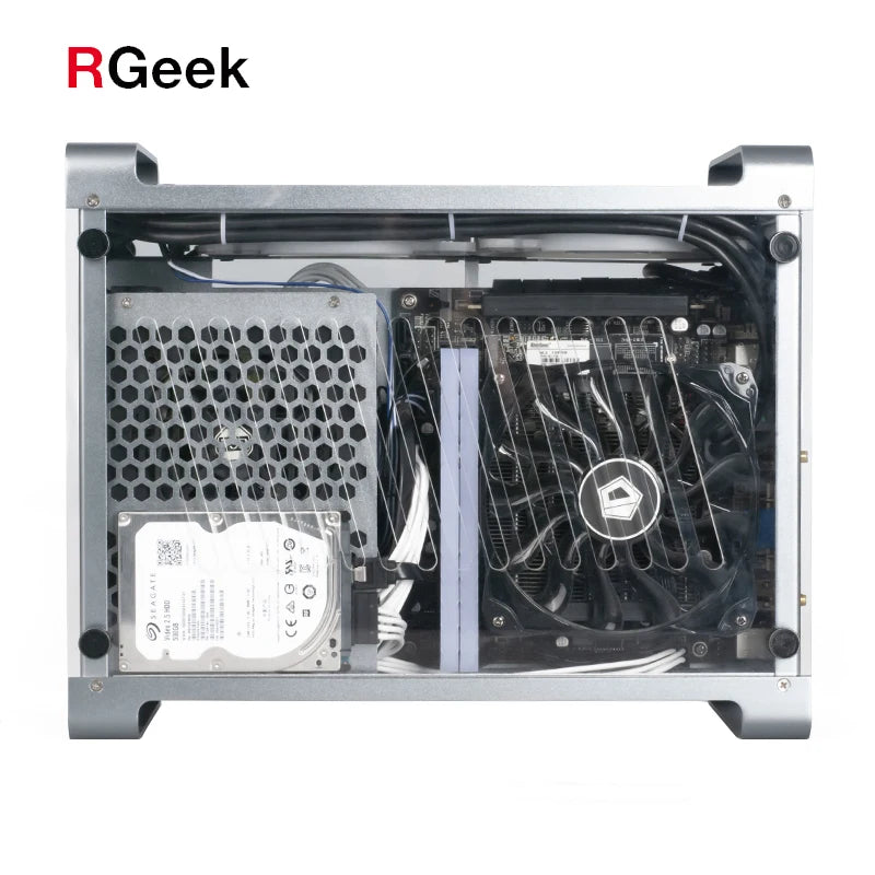 RGeek Case Mini ITX per Gaming - Design in Alluminio/Acrilico con Alimentatore SFX - ManunedStore