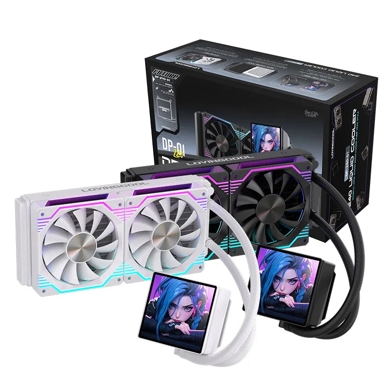 Lovingcool Dissipatore a Liquido CPU con Schermo ARGB 4 Pollici | Display Integrato, Ventole 240mm, Compatibile con Socket 2011/2066 - ManunedStore