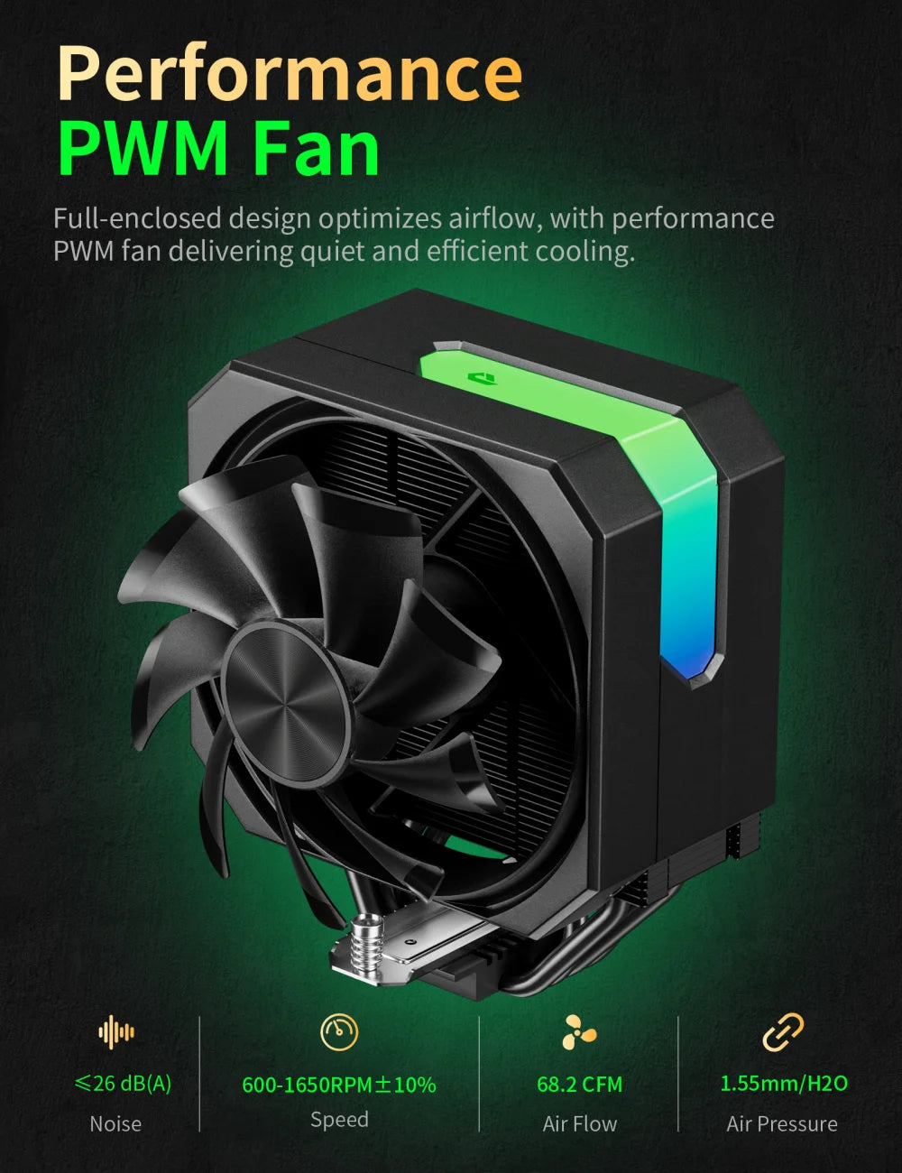 Dissipatore CPU upHere ARGB con Ventole PWM da 120mm - Raffreddamento Estremo per Intel LGA 2011/1151 - ManunedStore