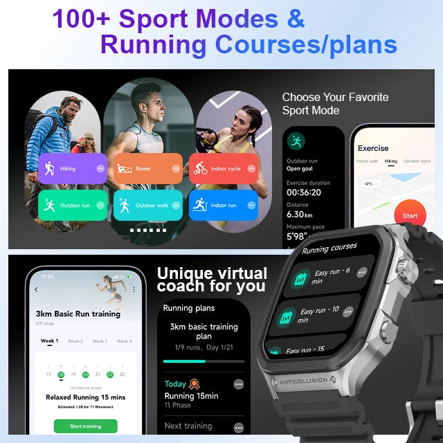 Smartwatch Uomo 2025 - GPS Integrato, Impermeabile 5ATM, Assistente Vocale AI, Tracker Sonno/Salute, Schermo 1.85" per Sport Outdoor
