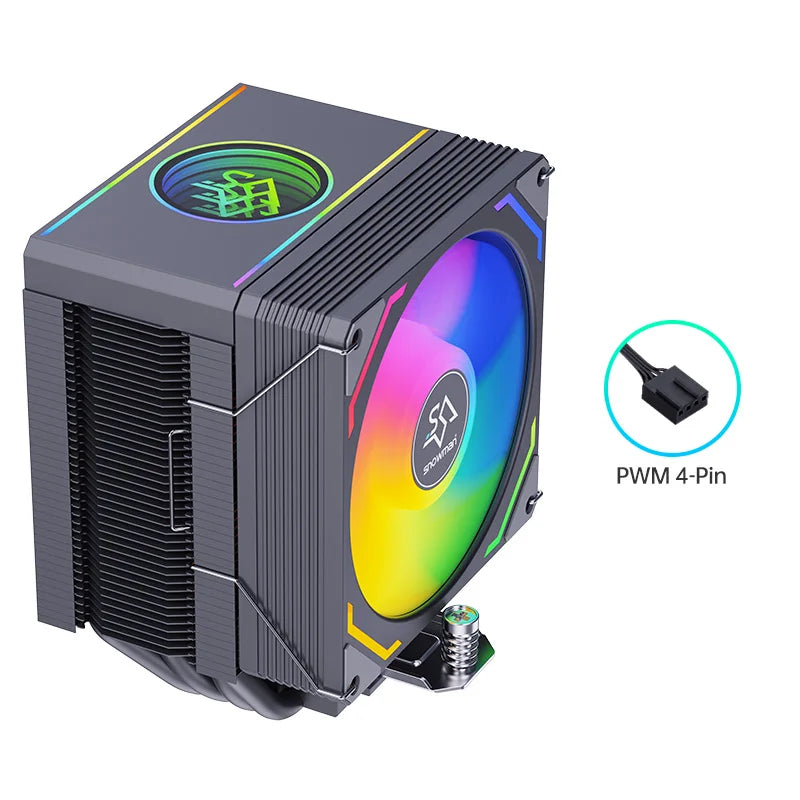 SNOWMAN PWM CPU Cooler – High Performance Tower Heatsink with 4 Heat Pipes, Low Noise – Compatible with Intel LGA1700/1200/1366 & AMD AM4/AM5