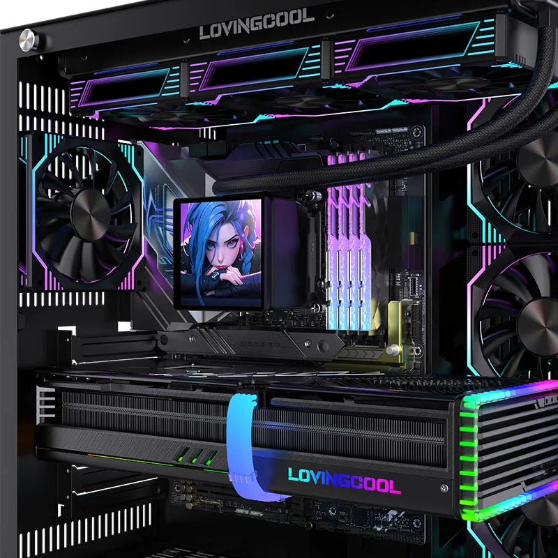 Lovingcool Dissipatore a Liquido CPU con Schermo ARGB 4 Pollici | Display Integrato, Ventole 240mm, Compatibile con Socket 2011/2066 - ManunedStore