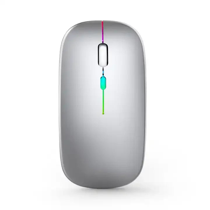 Mouse Ergonomico Ricaricabile Senza Fili - Doppia Modalità 2.4G/BT con Luci LED - ManunedStore