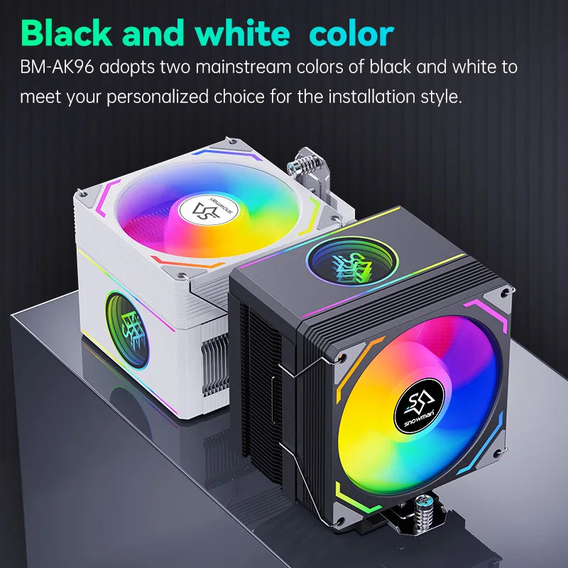 SNOWMAN PWM CPU Cooler – High Performance Tower Heatsink with 4 Heat Pipes, Low Noise – Compatible with Intel LGA1700/1200/1366 & AMD AM4/AM5