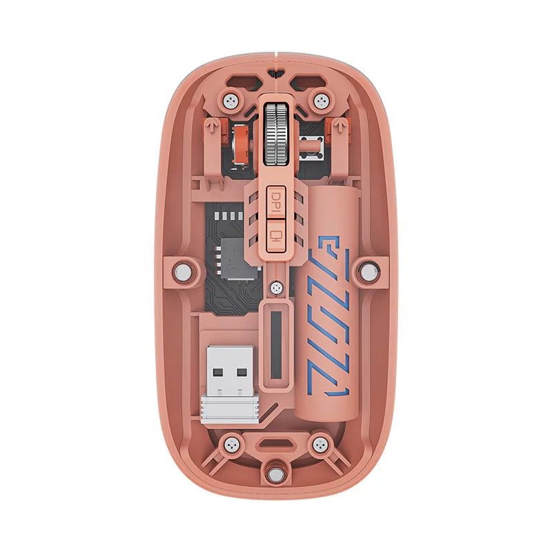 Stock Transparent 2.4GHz Bluetooth Wireless Dual Mode Mouse Magnetic Top Cover High DPI 1600 Type-c Rechargeable Optical Mouse - ManunedStore