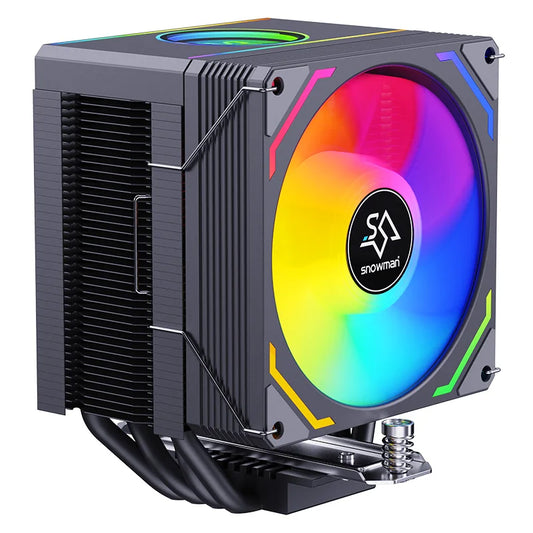 SNOWMAN PWM CPU Cooler – High Performance Tower Heatsink with 4 Heat Pipes, Low Noise – Compatible with Intel LGA1700/1200/1366 & AMD AM4/AM5