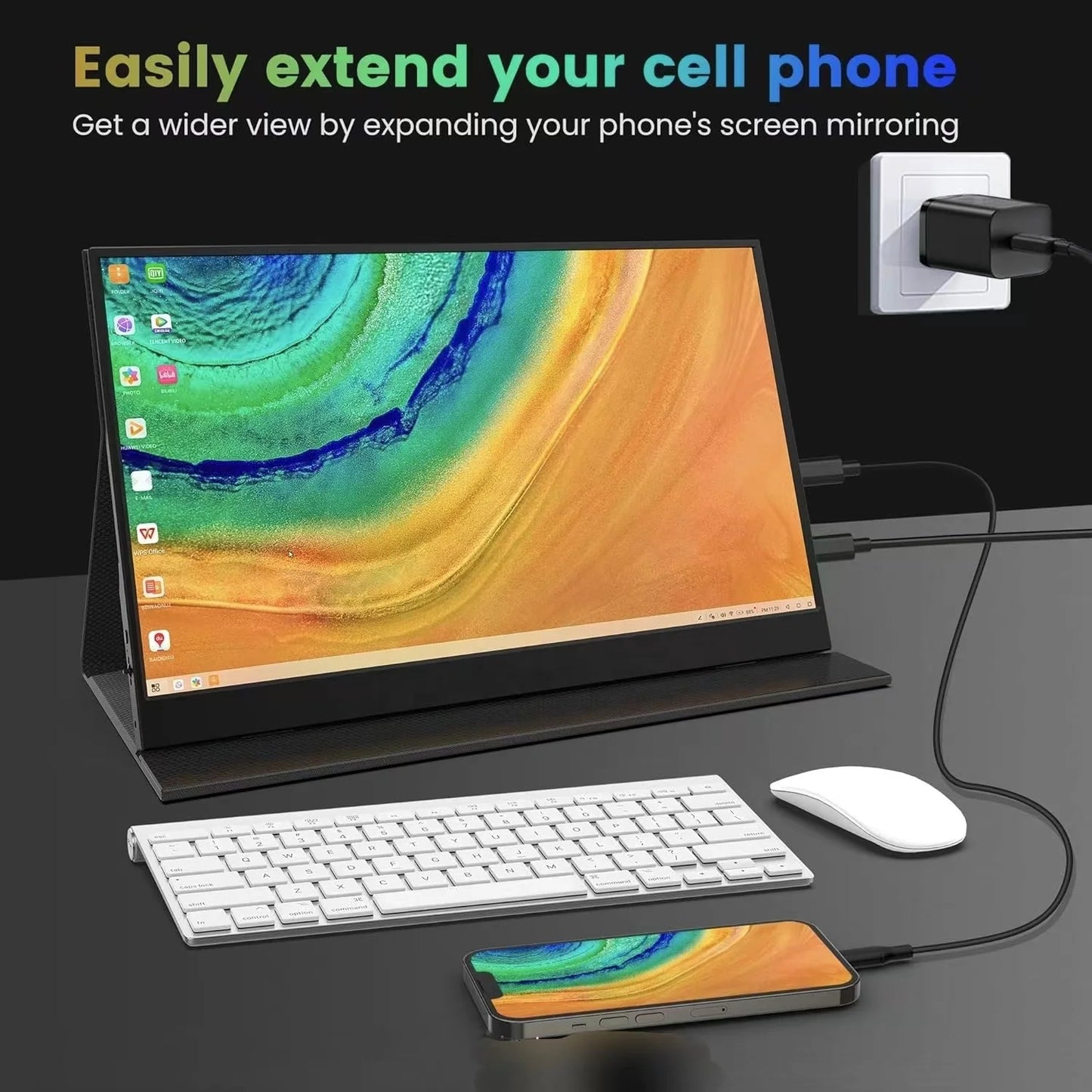 15.6 Inch IPS 1080P FHD Full HD Gaming USB-C Portable Monitor Screen Extender for Laptop Mobile Portable Monitor - ManunedStore