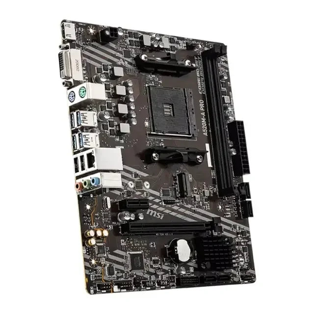 MSI A520M-A PRO Scheda Madre Gaming AM4 - AMD A520, DDR4 64GB, USB 3.2, PCIe 3.0, M.2, HDMI/DP, Compatibile con Ryzen 3000/5000