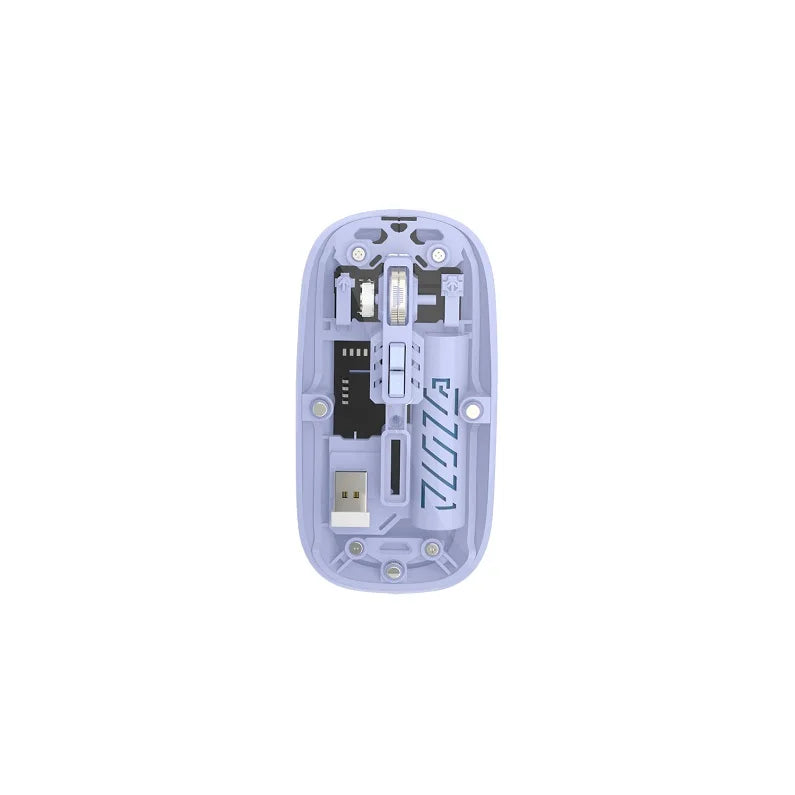 Stock Transparent 2.4GHz Bluetooth Wireless Dual Mode Mouse Magnetic Top Cover High DPI 1600 Type-c Rechargeable Optical Mouse - ManunedStore