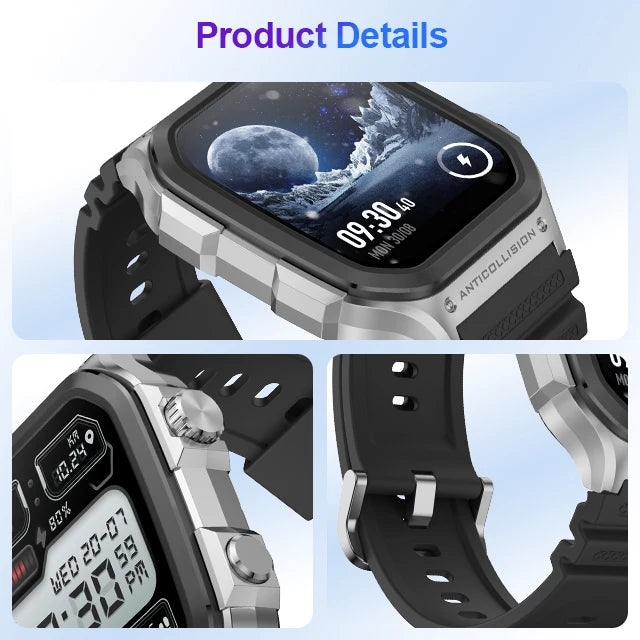 Smartwatch Uomo 2025 - GPS Integrato, Impermeabile 5ATM, Assistente Vocale AI, Tracker Sonno/Salute, Schermo 1.85" per Sport Outdoor