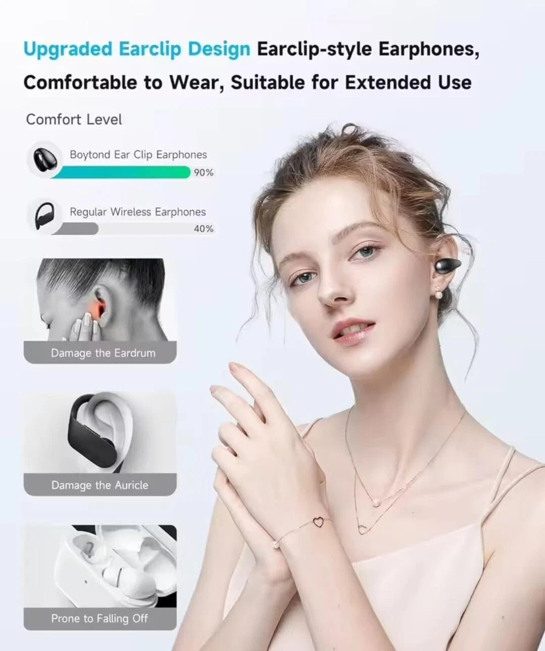 Cuffie Wireless, Sportivi Clip Aperta Cuffie Conduzione Ossea, Diaframmi 12mm EN - ManunedStore