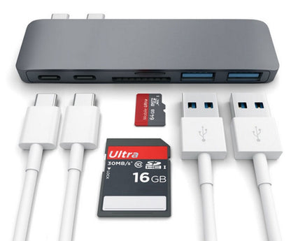 Compatibile con Apple , USB Type C Hub to TF SD Card Reader Hub 3.0 Adattatore con PD Power USB C Hub Dock - ManunedStore