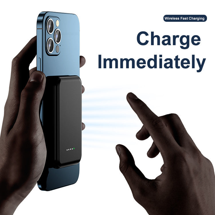 Mini Magnetic Power Bank 5000mAh, compatibile con IPhone e cellulari con ricarica wireless - ManunedStore