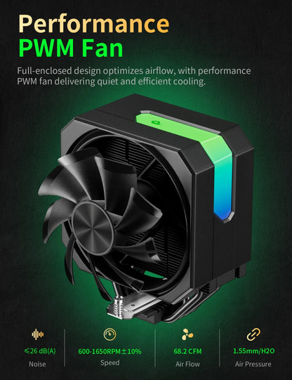 Dissipatore CPU upHere ARGB con Ventole PWM da 120mm - Raffreddamento Estremo per Intel LGA 2011/1151 - ManunedStore
