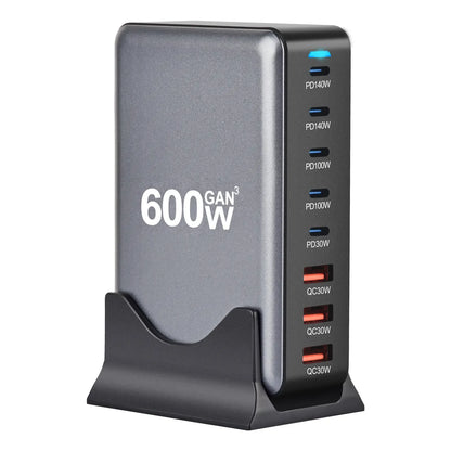 Caricabatterie USB C  320W/440W/500W/600W, Caricatore Rapido 8 in 1 a Spine. Stazione di Ricarica Alimentatore GaN III PPS, Compatibile con MacBook Pro/Air/iPad/iPhone/Samsung - ManunedStore