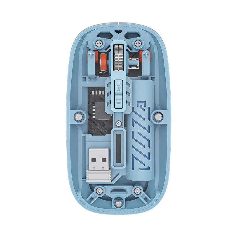 Stock Transparent 2.4GHz Bluetooth Wireless Dual Mode Mouse Magnetic Top Cover High DPI 1600 Type-c Rechargeable Optical Mouse - ManunedStore