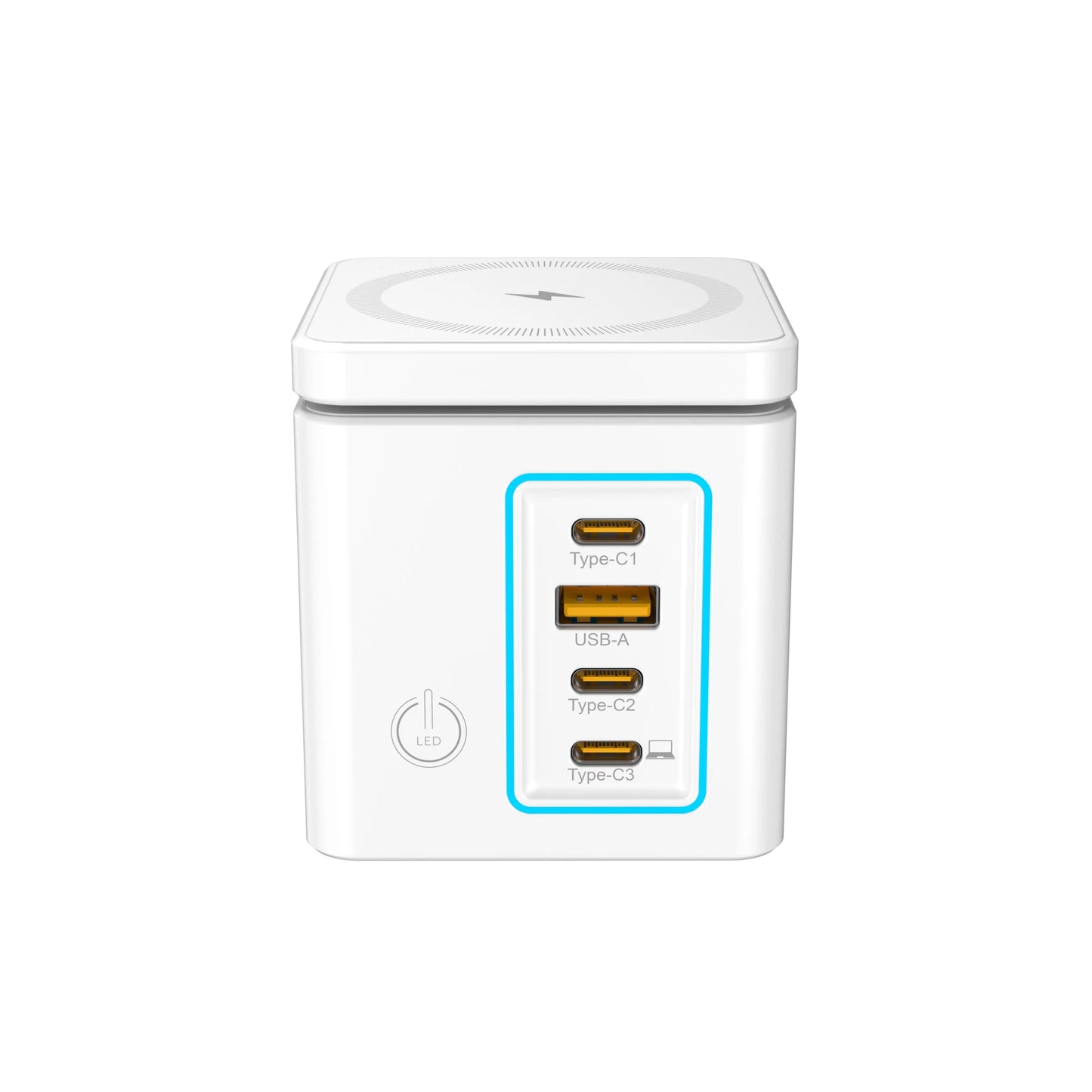 [GaN Tech] Blitzwolf BW-i113 Stazione di ricarica desktop 105W 6-in-1 con caricatore wireless PD QC ricarica rapida con luce LED spina EU per iPhone 16 16 Pro 15 14 13 Pro Max per iPad Pro per Macbook Pro per Airpods per Apple Watch Spina EU - ManunedStore