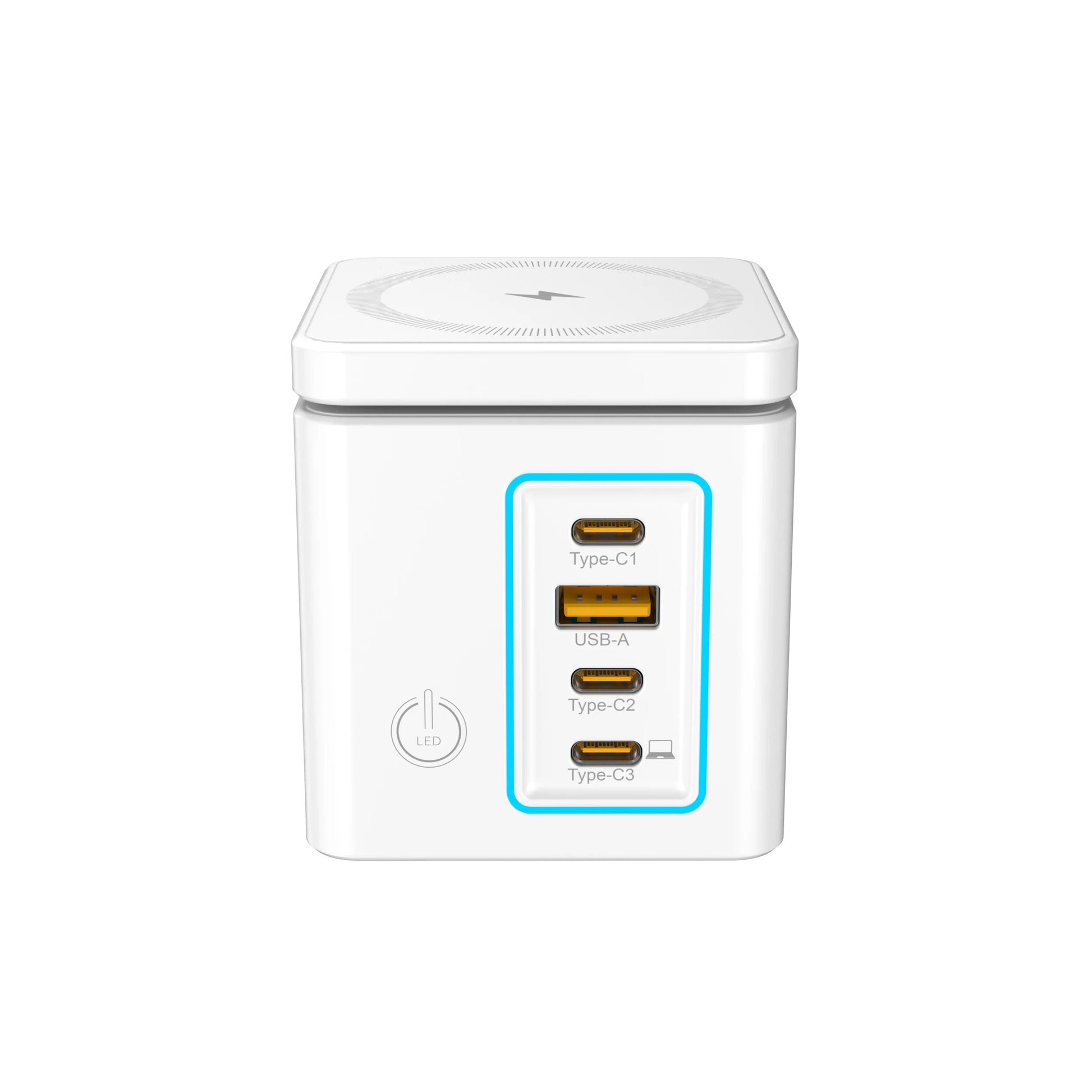 [GaN Tech] Blitzwolf BW-i113 Stazione di ricarica desktop 105W 6-in-1 con caricatore wireless PD QC ricarica rapida con luce LED spina EU per iPhone 16 16 Pro 15 14 13 Pro Max per iPad Pro per Macbook Pro per Airpods per Apple Watch Spina EU - ManunedStore