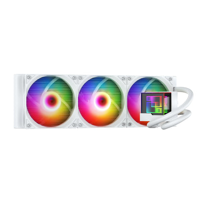 Liquid Pro 360 - Dissipatore AIO per CPU, 3 x 120 mm Raffreddamento a Liquido, Radiatore da 38 mm, Pompa PWM, Ventola VRM, AM5/AM4, Intel LGA1851/1700 Telaio di Contatto - Bianco - ManunedStore