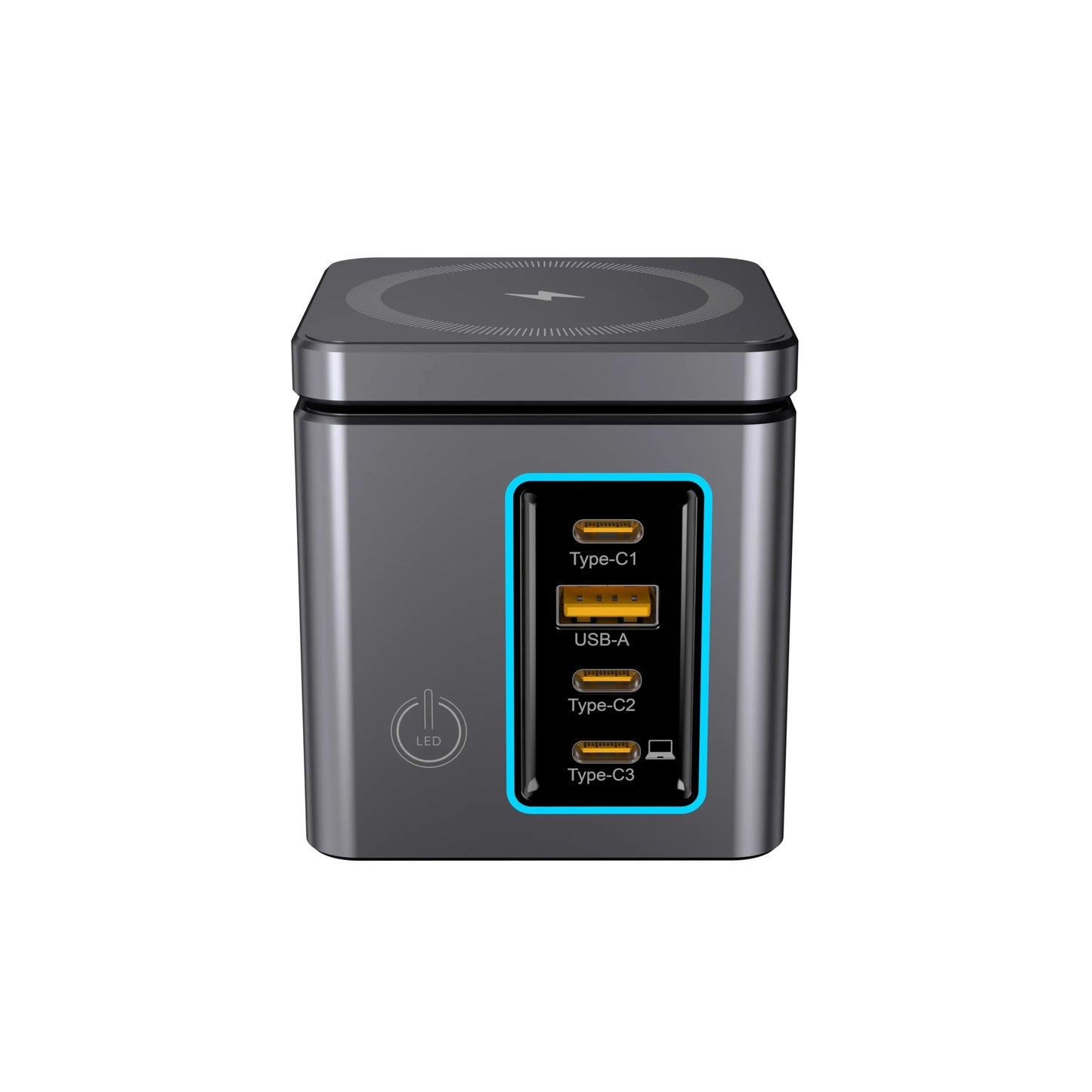 [GaN Tech] Blitzwolf BW-i113 Stazione di ricarica desktop 105W 6-in-1 con caricatore wireless PD QC ricarica rapida con luce LED spina EU per iPhone 16 16 Pro 15 14 13 Pro Max per iPad Pro per Macbook Pro per Airpods per Apple Watch Spina EU - ManunedStore