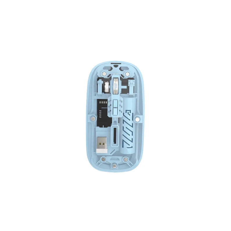 Stock Transparent 2.4GHz Bluetooth Wireless Dual Mode Mouse Magnetic Top Cover High DPI 1600 Type-c Rechargeable Optical Mouse - ManunedStore