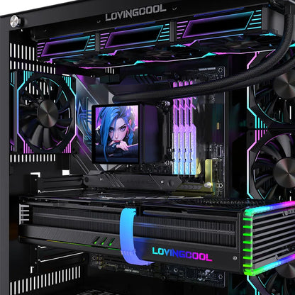 Lovingcool Dissipatore a Liquido CPU con Schermo ARGB 4 Pollici | Display Integrato, Ventole 240mm, Compatibile con Socket 2011/2066 - ManunedStore