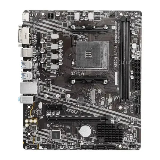 MSI A520M-A PRO Scheda Madre Gaming AM4 - AMD A520, DDR4 64GB, USB 3.2, PCIe 3.0, M.2, HDMI/DP, Compatibile con Ryzen 3000/5000