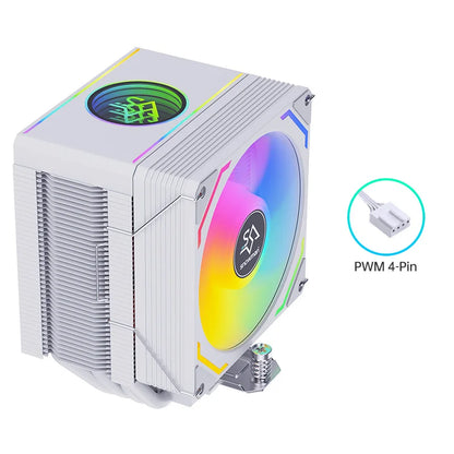 SNOWMAN PWM CPU Cooler – High Performance Tower Heatsink with 4 Heat Pipes, Low Noise – Compatible with Intel LGA1700/1200/1366 & AMD AM4/AM5