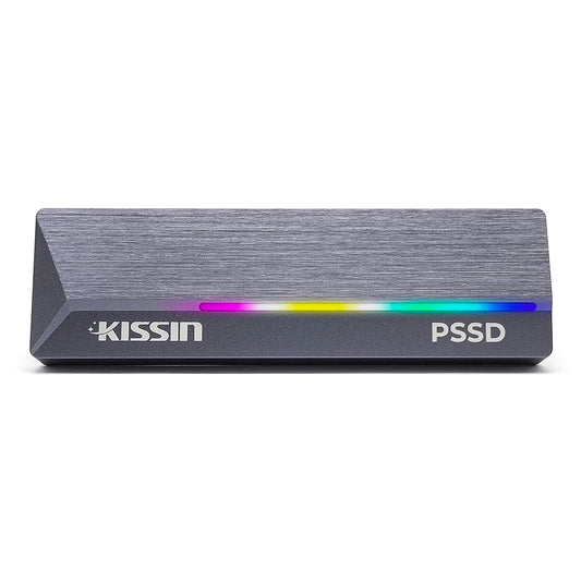 KISSIN Alta qualità 128GB 256GB 512GB 1TB 2TB Portatile M2 NVME SSD esterno con luce RGB - fino a 2100MB/s, alloggiamento in lega di zinco, interfaccia USB 3.2 Gen2x2, hard disk a stato solido estremo - ManunedStore