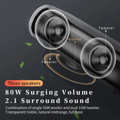 Cyboris T9 Speaker Portatile 80W - Subwoofer Deep Bass, Bluetooth 5.0, Hi-Fi Stereo 2.1 Canali, Ideale per DJ e Home Party