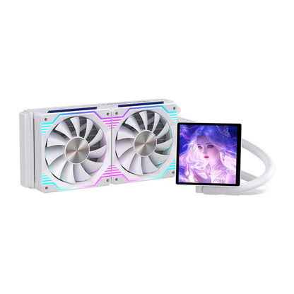 Lovingcool Dissipatore a Liquido CPU con Schermo ARGB 4 Pollici | Display Integrato, Ventole 240mm, Compatibile con Socket 2011/2066 - ManunedStore