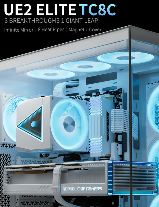 upHere Dissipatore CPU con Ventole RGB, 8 Heatpipe per Intel e AMD, Cooler con Copertura Magnetica