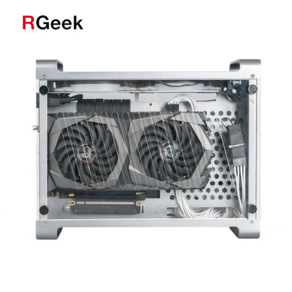 RGeek Case Mini ITX per Gaming - Design in Alluminio/Acrilico con Alimentatore SFX - ManunedStore