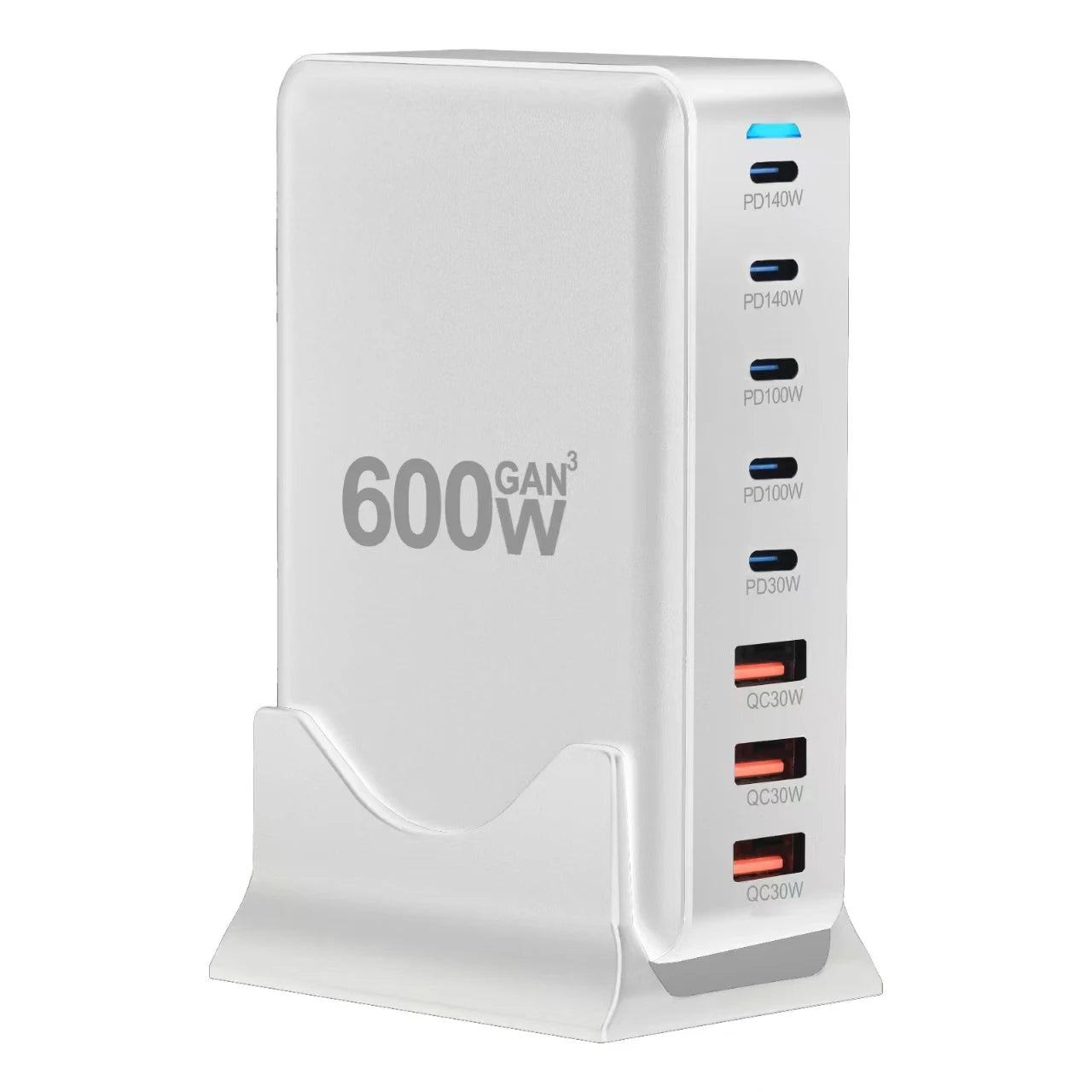 Caricabatterie USB C  320W/440W/500W/600W, Caricatore Rapido 8 in 1 a Spine. Stazione di Ricarica Alimentatore GaN III PPS, Compatibile con MacBook Pro/Air/iPad/iPhone/Samsung - ManunedStore