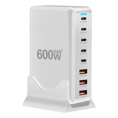Caricabatterie USB C  320W/440W/500W/600W, Caricatore Rapido 8 in 1 a Spine. Stazione di Ricarica Alimentatore GaN III PPS, Compatibile con MacBook Pro/Air/iPad/iPhone/Samsung - ManunedStore