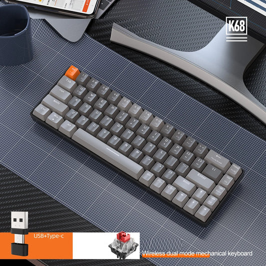 2.4G/BT5.0 Wireless Gaming Tastiera meccanica da gioco al 60% con layout UK, interruttori ultracompatti a 62 tasti, tastiera cablata in colori misti per ufficio, 19 modalità di retroilluminazione RGB per PC - ManunedStore