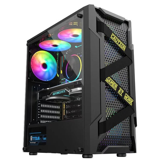 Custodia per computer ATX trasparente laterale in acrilico con posizione 6 ventole e interfaccia USB 3.0, colore: nero - ManunedStore